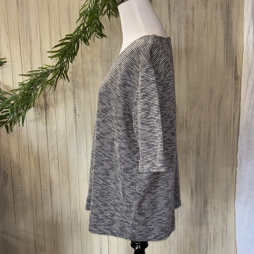 Sissy-Boy Manoa Waffle Pullover Top, Navy/White Short Sleeve, XL, EUC, cotton - Picture 7 of 14